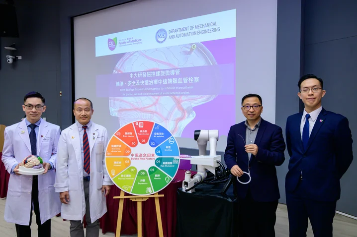 突破性創新：中大研發磁控微導管 精準狙擊腦血管深處血栓